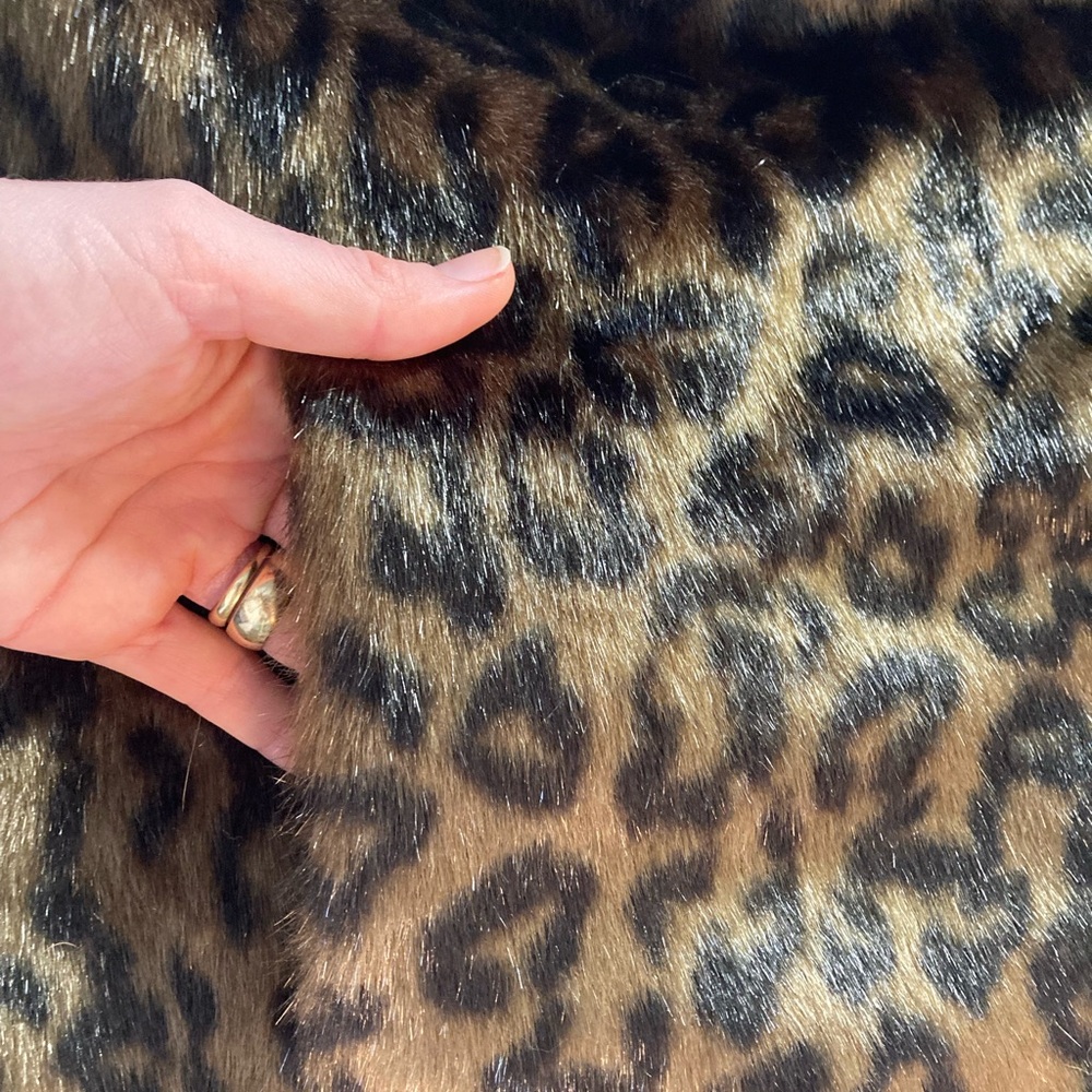 Velvet by Graham & Spencer Amani Leopard Print lux Faux Fur Jacket XL - Picture 4 of 8